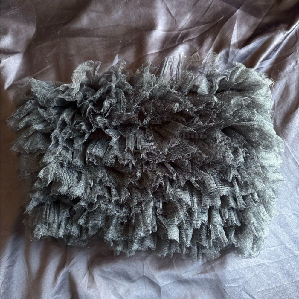 Altar'd State Gray Ruffled Top